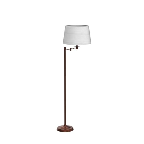 Bronze LED Floor Lamp with Swing Arm - Tall Living Room & Office Standing Light
