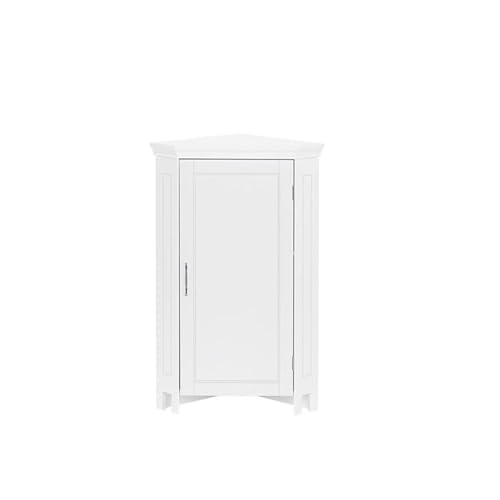 RiverRidge Somerset Corner Floor Linen Storage Cabinet - White Bathroom Organizer