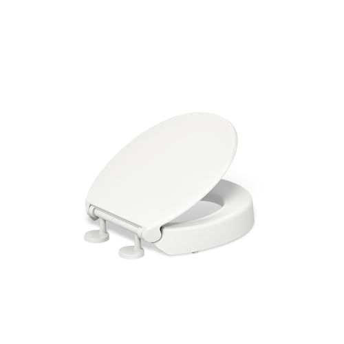 Kohler Hyten Elevated Round Toilet Seat White 3-inch Height Soft Close