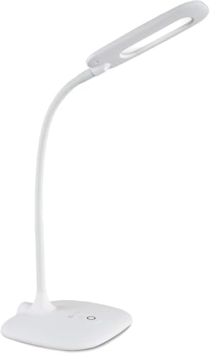 OttLite ClearSun LED Soft Touch Desk Lamp White - 3 Brightness Levels, Natural Daylight, Flexible Neck