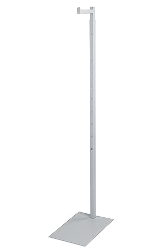 Adjustable White Clothing Display Rack - Single Arm Garment Stand for Retail & Boutique Use