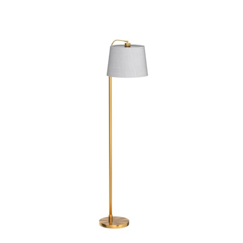 Oneach 62-Inch Gold Floor Lamp for Living Room and Bedroom - Vintage Mid-Century Modern Arc Standing Light with Linen Shade - Variation: Gold