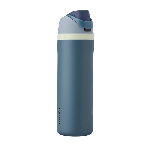 Owala FreeSip Stainless Steel Water Bottle 24 oz Denim - Insulated, Leakproof, Wide Mouth, Locking Lid