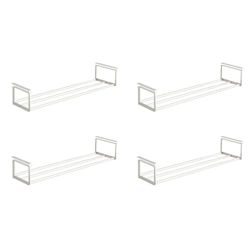 Expandable Shoe Rack Organizer - Adjustable Under Cabinet Shelf - 4 Pack White