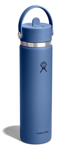 Hydro Flask 24 Oz Insulated Water Bottle with Wide Straw Lid - Harbor Blue
