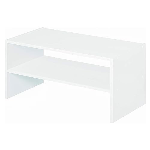 White 24-Inch Horizontal Stackable Closet Organizer Shelf Storage