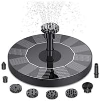Skiennix Solar Fountain - 2026 Upgraded Bird Bath Water Pump with 6 Nozzles | Floating Outdoor Feature