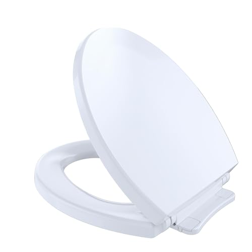 TOTO SoftClose Cotton White Round Toilet Seat & Lid - Slow Close, Easy Install
