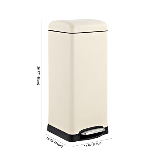 happimess Betty Retro 8-Gallon Step-Open Trash Can with Soft-Close Lid - Almond