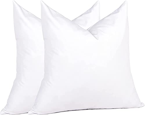 puredown® Euro Pillow Inserts 24x24 Inches Pack of 2 White Feather Down Fill