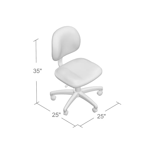 Boss Black Deluxe Posture Office Chair No Arms Adjustable Lumbar Task Chair