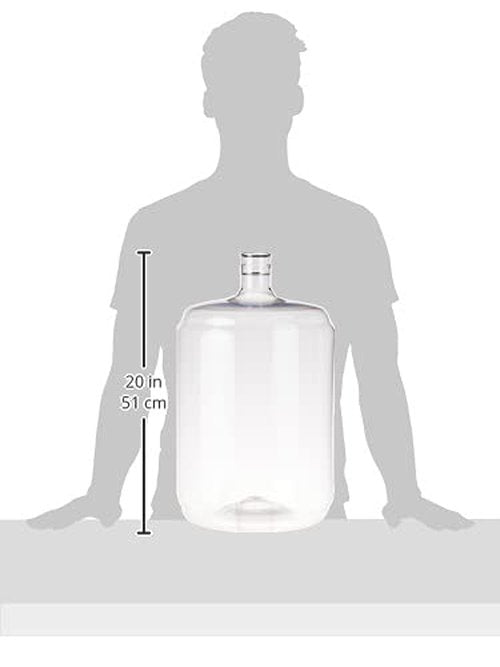 FastRack 6 Gallon Carboy (PET) | Clear Plastic Fermenter & Fermentation Jar | Food Grade BPA-Free Wine Carboy 6 Gallon for Beer Brewing, Wine Making Supplies, Storage & Home Brewing Kit - 1 Pack