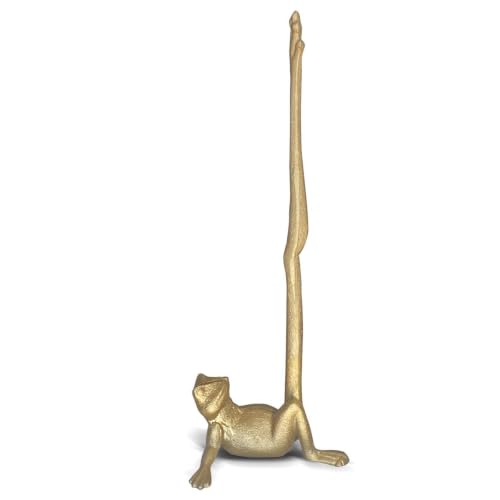 WallCharmers Gold Frog Paper Towel Holder & Metal Toilet Stand