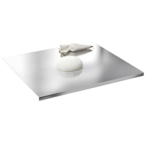 Glyncipher 19.6 x 23.6 Inch Stainless Steel Cutting Board with Lip & Non-Slip Silicone Pad
