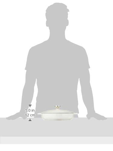 Cast Iron Enamel Braiser 3.6 Qt - Oyster White, Moisture-Locking Lid