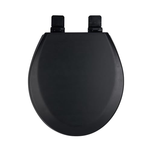 Toilet Seat Soft Close Matte Finish Round Enamel Wood Quick Release