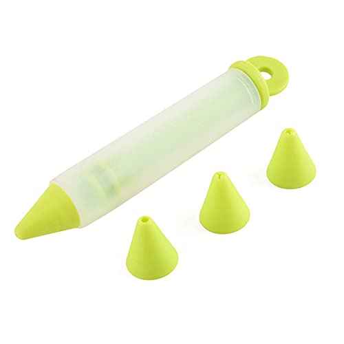 AKOAK 4 Pcs/set Cake Decoration Pen Silicone Jelly Pen Cream Pastry Chocolate Jam Syringe DIY Personalized Kitchen Baking Decoration Accessories (Green)