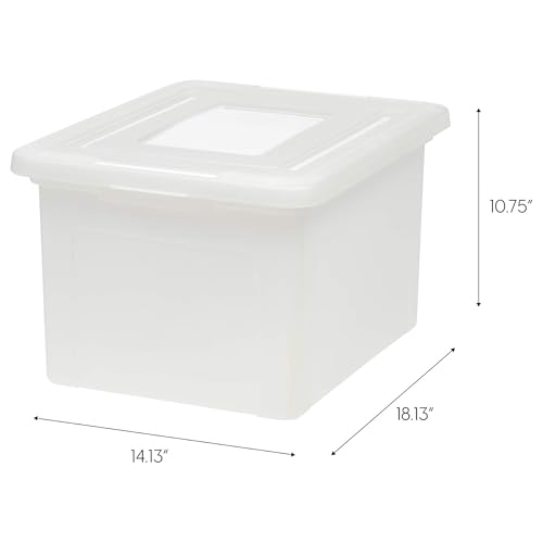 Pearl 35 Qt. Stackable Plastic File Box Organizer with Lids - 8 Pack