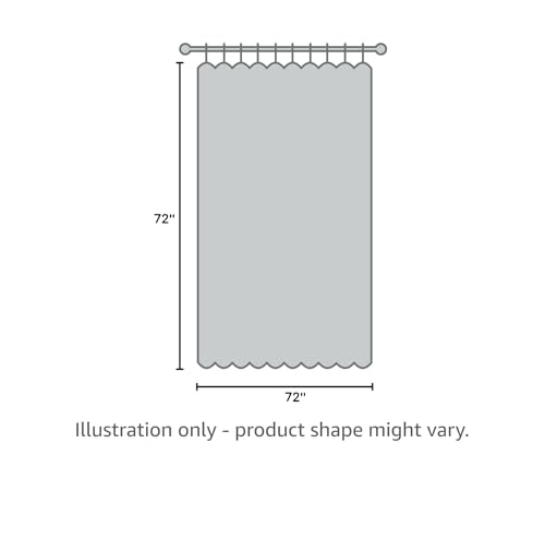 Biscaynebay Textured Fabric Shower Curtain 72 Inches by 72 Inches, Silver Grey Striped Printed Linen Modern Hotel Luxury Quality Cloth Bathroom Curtains Machine Washable