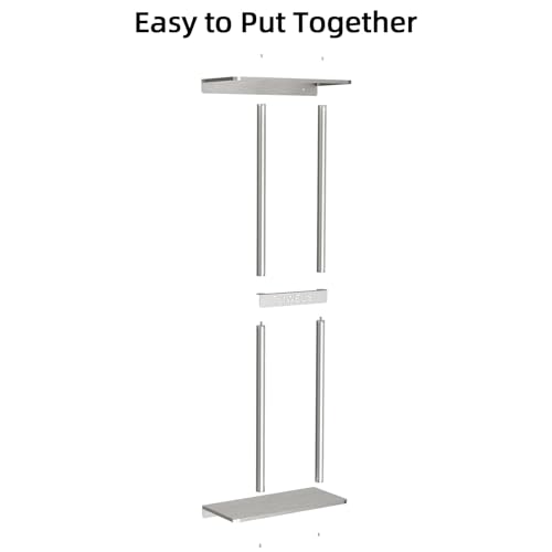 Wall-Mounted Bathroom Towel Rack with Metal Shelf - Brushed Nickel, 30 Inch, Holds 6 Large Towels