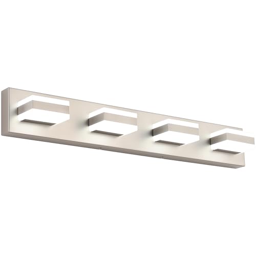SOLFART 4-Light Brushed Nickel Bathroom Vanity Light Fixture 30 Inch Dimmable LED
