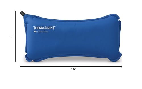 Therm-a-Rest Nautical Blue Self-Inflating Lumbar Travel Pillow for Airplane & Car