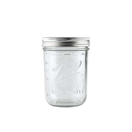 16oz Wide Mouth Mason Jars with Airtight Lids & Bands - Set of 12