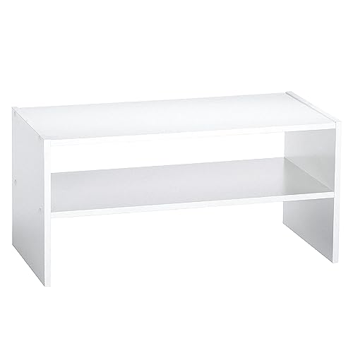 White 24-Inch Horizontal Stackable Closet Organizer Shelf Storage