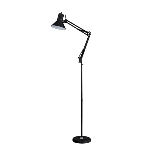 Bostitch Office VLF100F Swing Arm Metal Floor Lamp, 72" Tall with