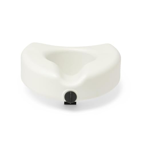 Elevated Toilet Seat Riser 5 Inch Support Capacity 350 lb White - Medline