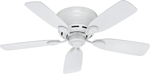Hunter Low Profile IV 42 Inch Indoor Ceiling Fan - Snow White, No Light, Flush Mount