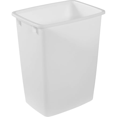 Rubbermaid 36QT Plastic Wastebasket - White Open Trash Can for Home & Office