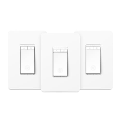 Smart Dimmer Switch - Single Pole, Alexa Compatible, 3 Pack, Neutral Wire Required