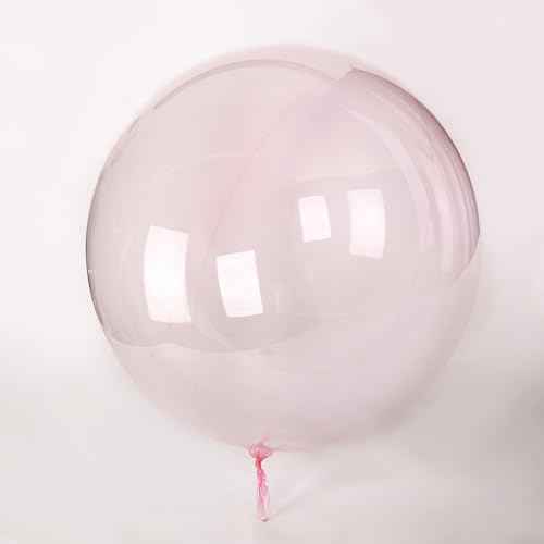 24 Inch Pink Bobo Balloons, 10PCS Bubble Clear Balloons Helium Style Large Transparent Balloon for LED Light Up Balloon Birthdays Anniversary Weddings Baby Showers Christmas Party Decorations