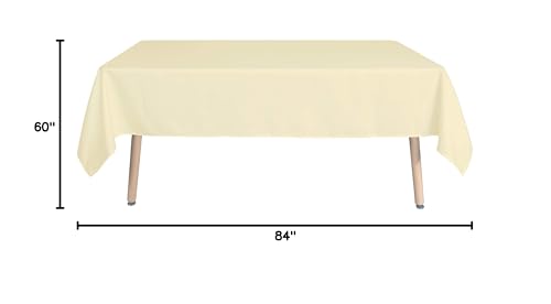 sancua Rectangle Tablecloth - 60 x 84 Inch - Stain and Wrinkle Resistant Washable Polyester Table Cloth, Decorative Fabric Table Cover for Dining Tables, Buffet Parties and Camping, Beige