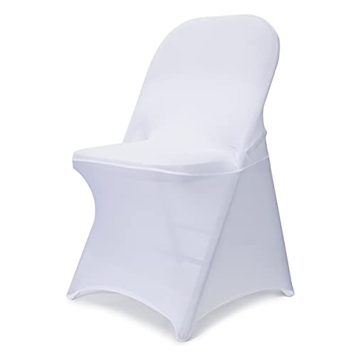 White Stretch Spandex Folding Chair Covers 30PCS for Wedding & Events - Babenest