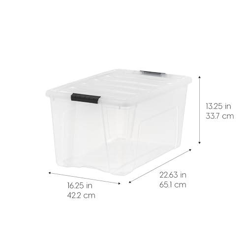 6-Pack Clear Plastic Storage Bins with Lids - Stackable, BPA-Free Organization Containers