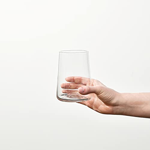 Krosno Water Glasses Set of 6 - 16.6 oz Modern Tapered Tumblers, Infinity Collection