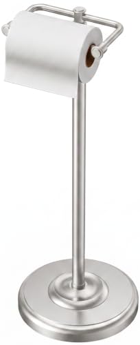 Freestanding Toilet Paper Holder Stand - Vintage Stainless Steel, Modern Finish