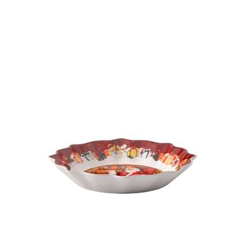 Villeroy & Boch Pastry Plate 14-8332-3635 Red Santa Wishlist Edition, Porcelain