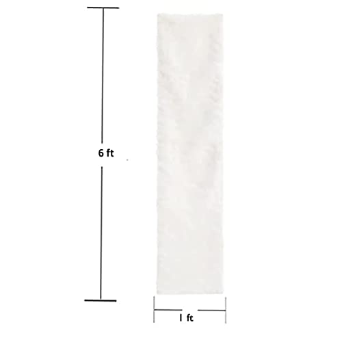 MeiSan Faux Fur White Table Runner 11.8x70.8 Inch for Holiday & Seasonal Decor