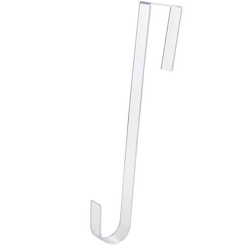 EUCATUS BEST PRODUCTS & GIFTS 1 Pack Clear Wreath Hangers for Doors - 12 Inch, No Scratch, Indoor & Outdoor, Fits 4mm+ Gap