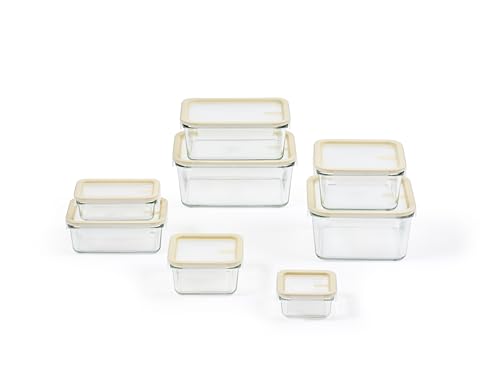 Glass Food Storage Container Set - 8 Sizes, Airtight & Leakproof, Microwave & Oven Safe