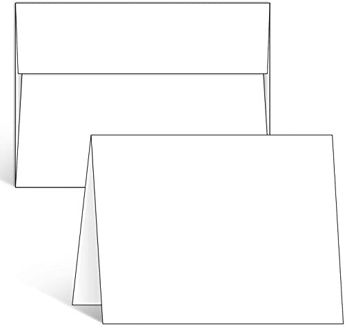 A7 5x7 Blank White Cards and Envelopes Set - 200 Pack, Eco-Friendly, Self-Seal, Heavyweight Paper, DIY Greeting & Invitation Cards