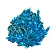 Novelty Lights Teal 25ft LED Christmas String Lights, 50 LEDs, IP55, UL Listed, Dimmable, Connectable, Green Wire