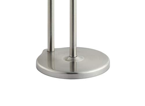Bathroom Toilet Paper Holder Stand with Reserve - Nickel Finish, Holds Jumbo Rolls, Free Standing