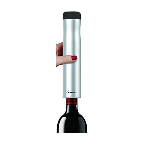 Rabbit Electric Corkscrew with Foil Cutter 2x9.6 Inch Silver Hands-Free Wine Opener