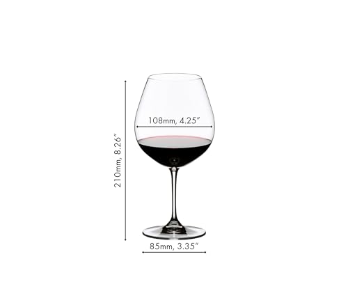 Riedel Vinum Pinot Noir Burgundy Red Wine Glasses Set of 2 - Dishwasher Safe