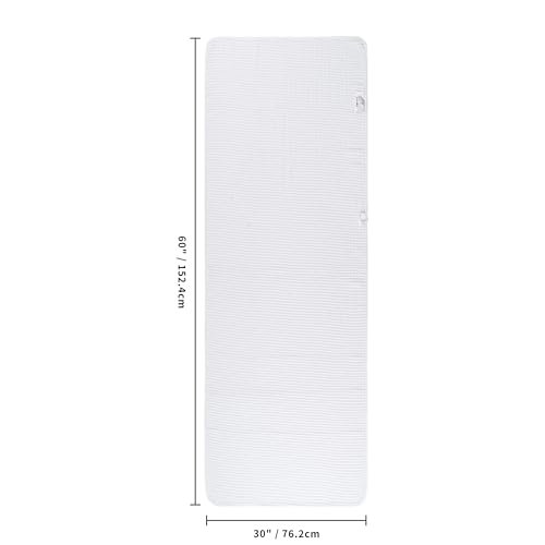 Microfiber Waffle Bath Towel 30x60 in - White, Quick Dry, Ultra Absorbent