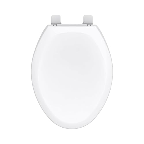Gerber Soft-Close Elongated Toilet Seat, Adjustable Fit, White